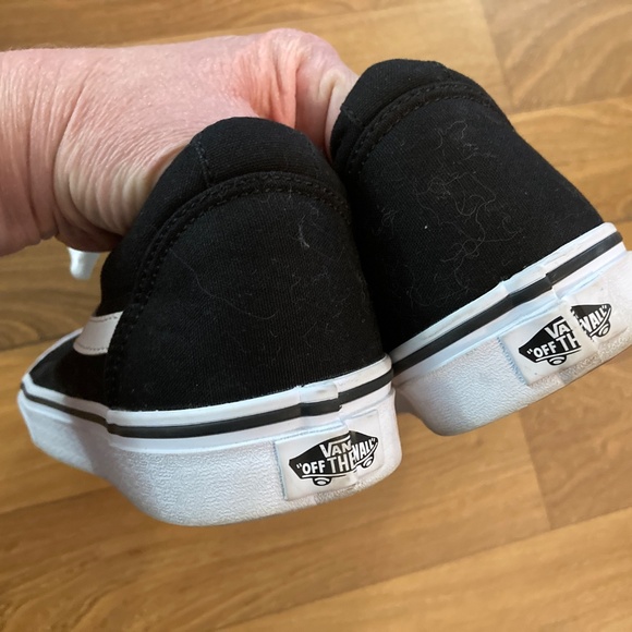 Vans Womens 10.5 Classic Black Canvas Low Top Lace Up Old Skool Skate Sneakers - Picture 8 of 11